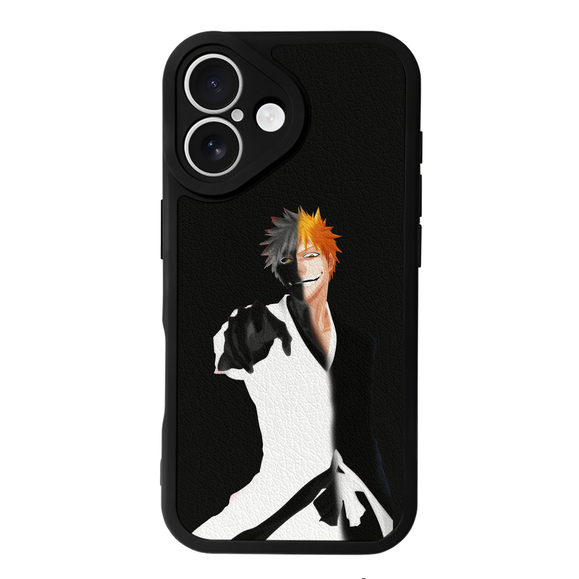 ブリーチ 黒崎一護（くろさき いちご）BLEACH Kurosaki Ichigo 【iPhone 16シリーズ対応】シリコンスマホケース（レザー調） 材質：シリコン
